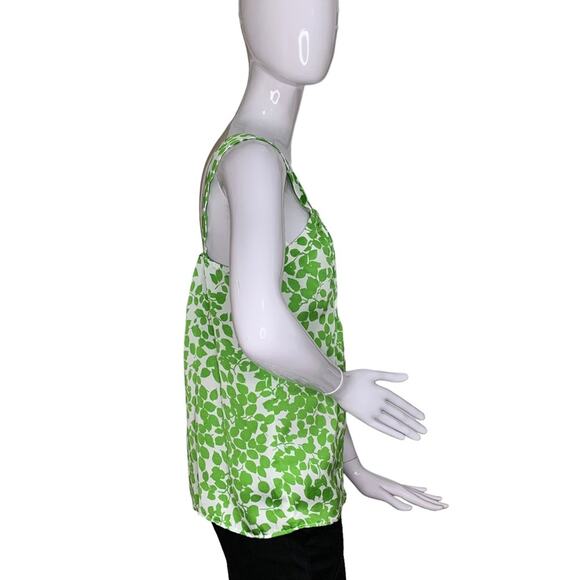 George By Mark Eisen Leaf Print Sleeveless To Green and White Size M Sid… - Picture 5 of 13